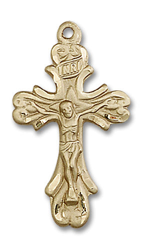 14kt Gold Crucifix Medal