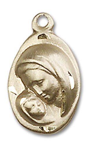 14kt Gold Madonna & Child Medal