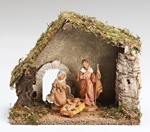 Fontanini Starter Set and Stable w/ 3pc Holy Family 5" Scale