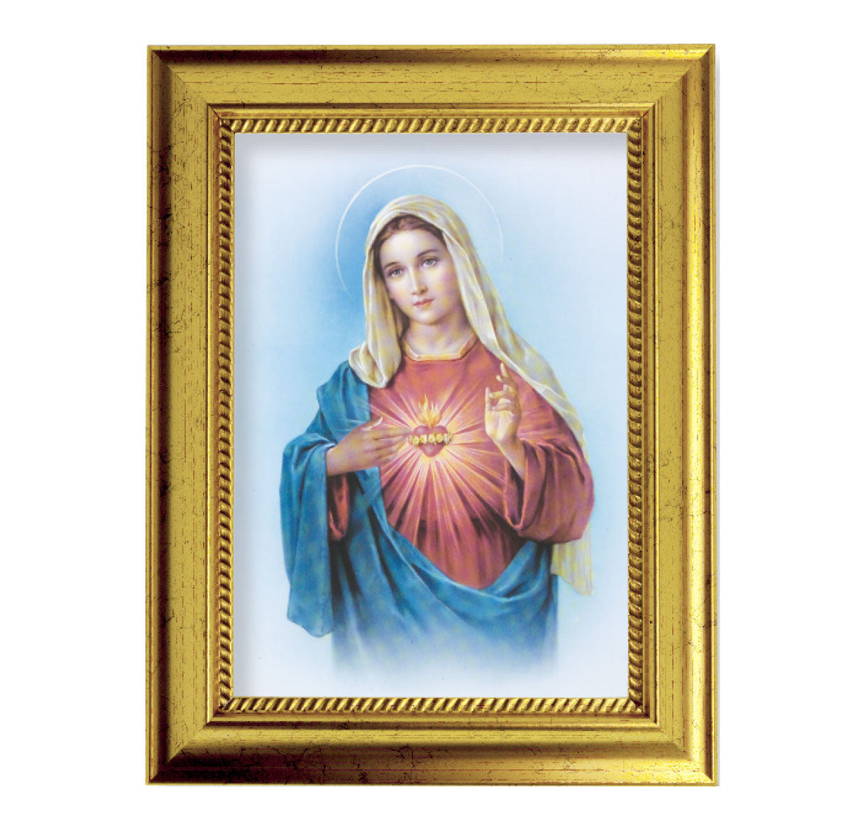 Immaculate Heart of Mary Gold-Leaf Framed Art