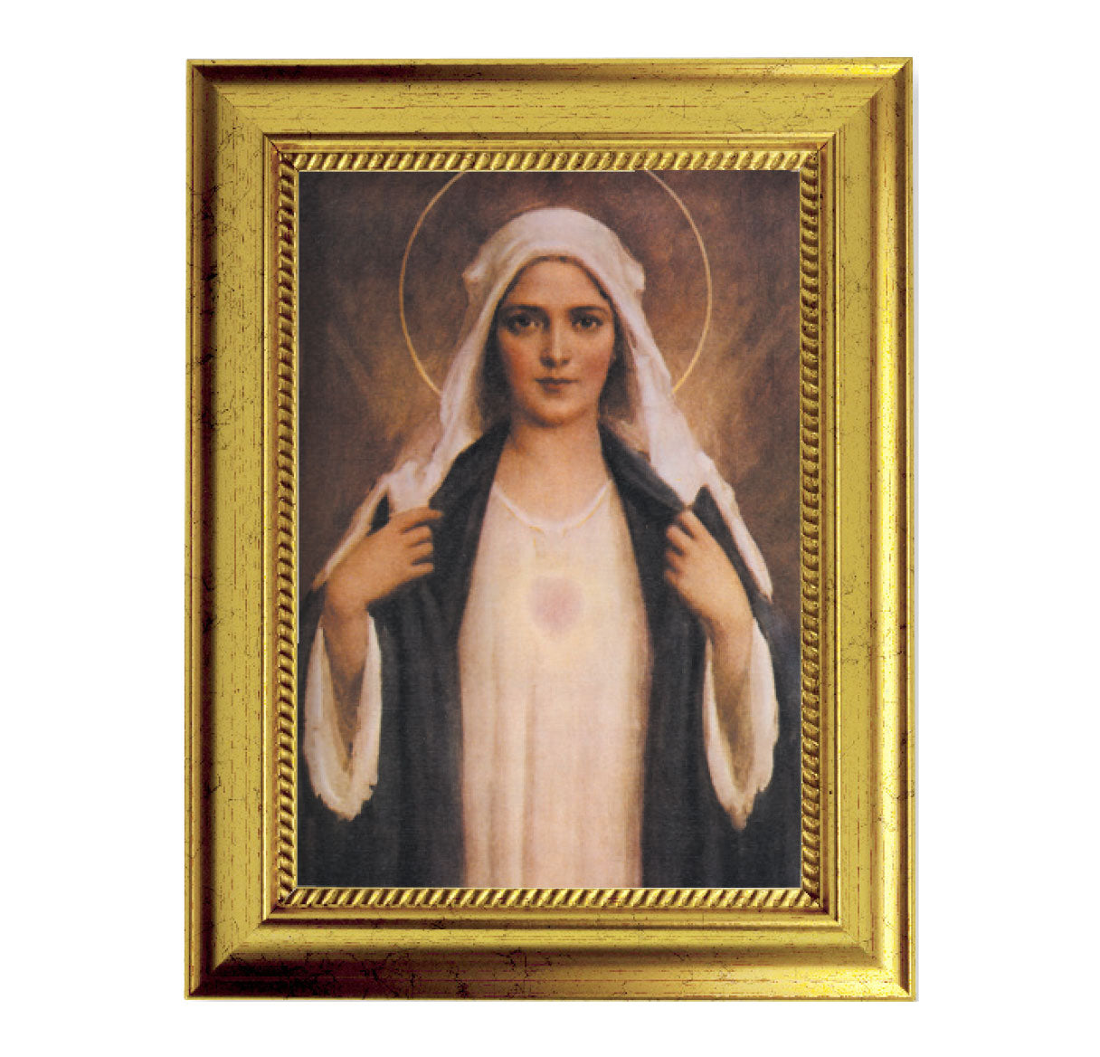 Immaculate Heart of Mary Gold-Leaf Framed Art