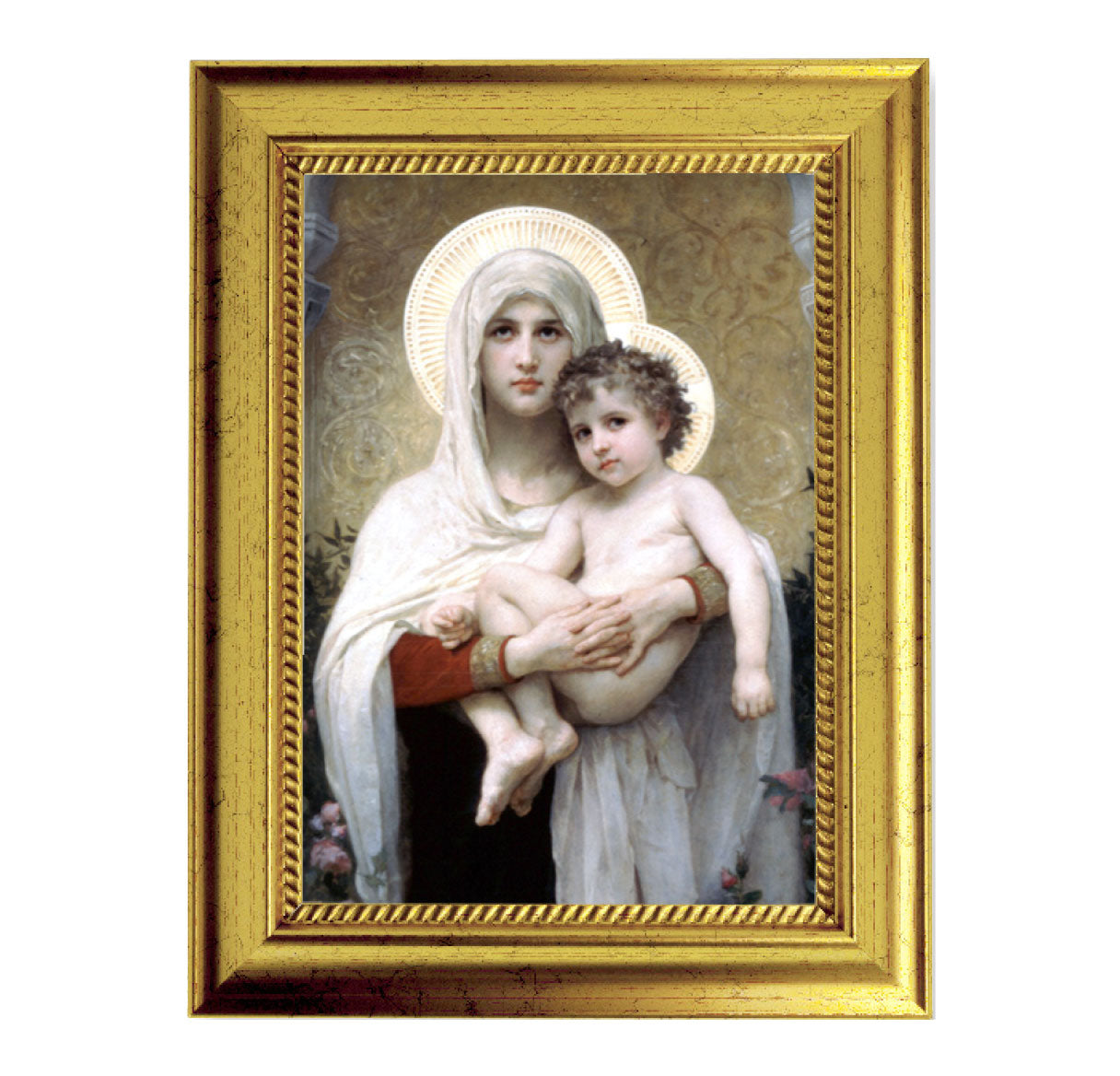 Madonna of the Roses Gold-Leaf Framed Art