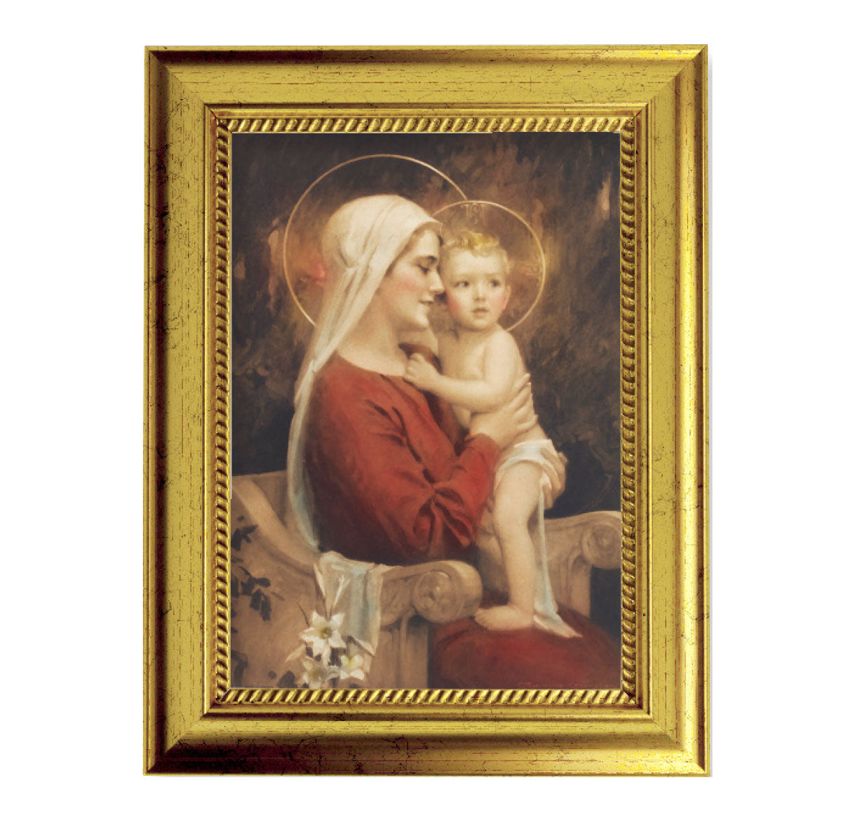 Madonna and Child Gold-Leaf Framed Art