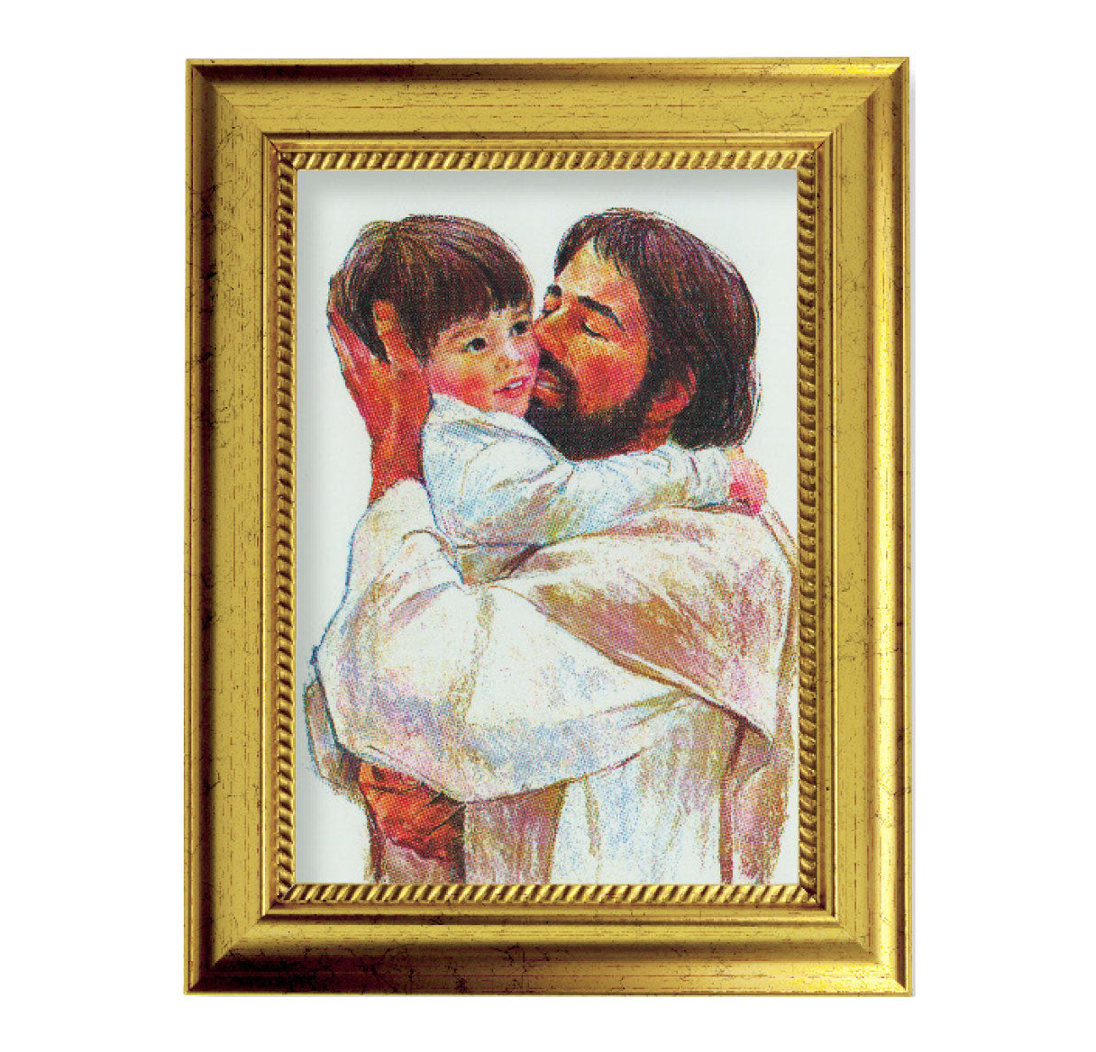 Jesus with Child Gold-Leaf Framed Art