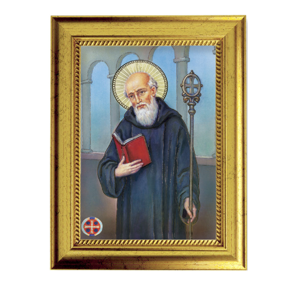 St. Benedict Gold-Leaf Framed Art