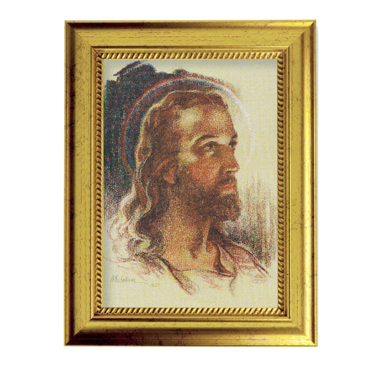 Head of Christ Gold-Leaf Framed Art