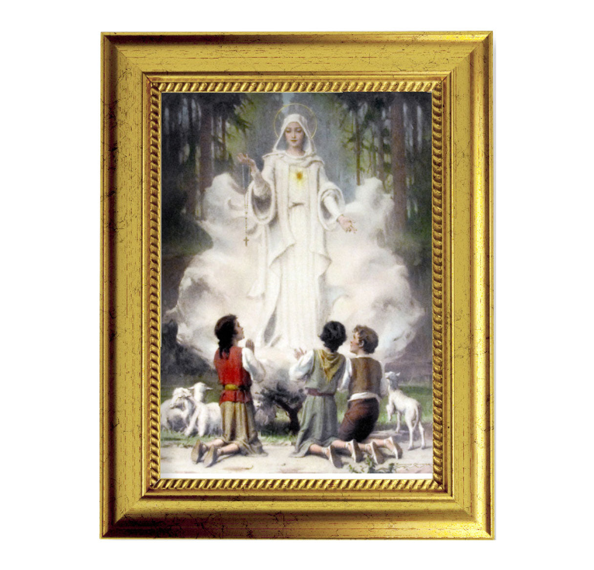 Our Lady of Fatima Gold-Leaf Framed Art