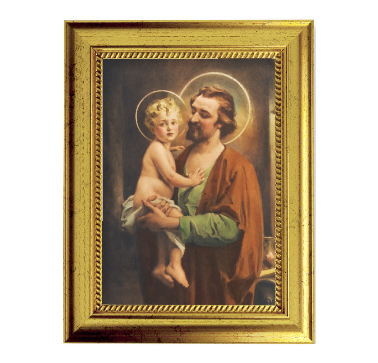 St. Joseph with Jesus Gold-Leaf Framed Art