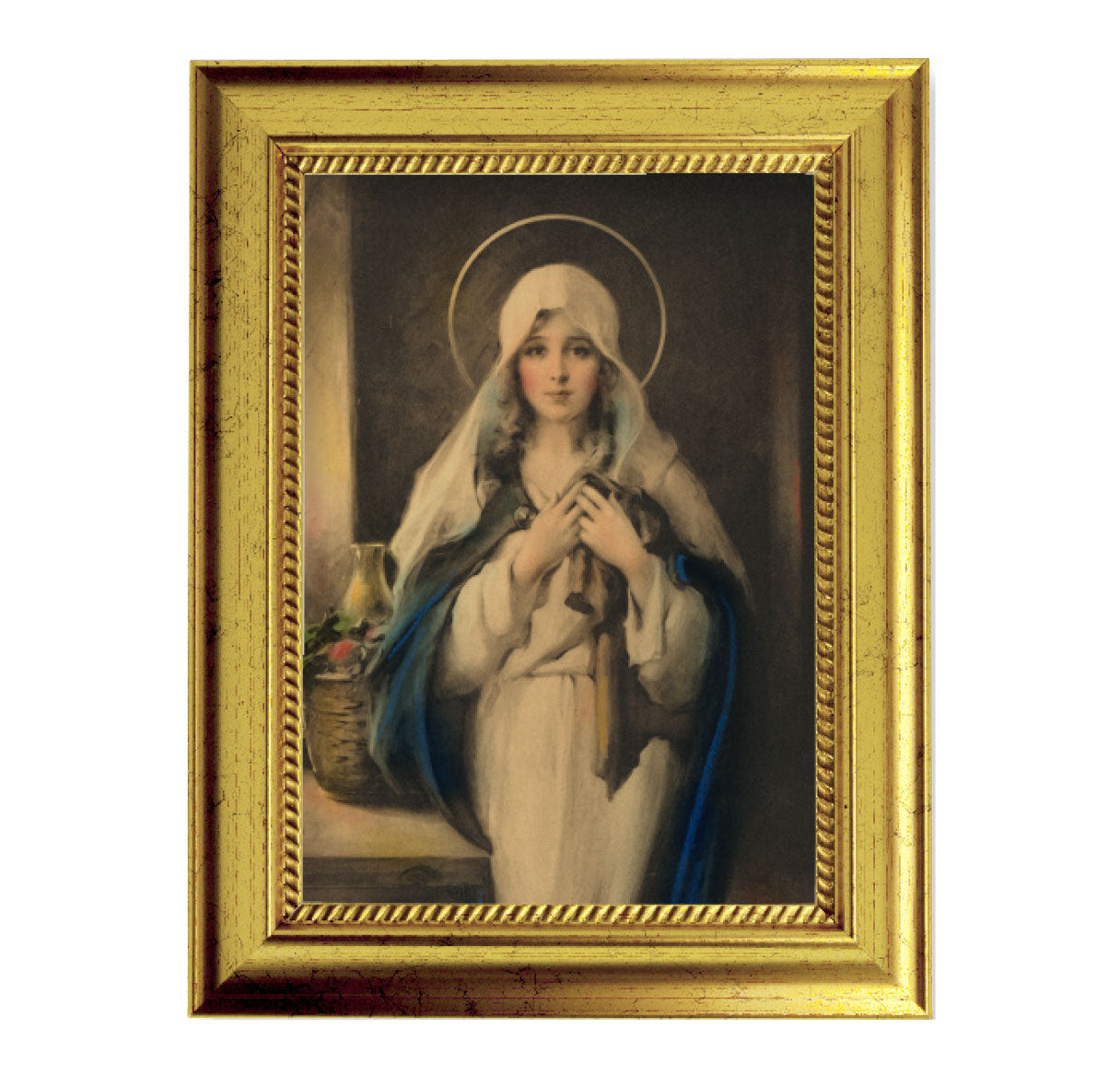 Madonna of the Sacred Coat Gold-Leaf Framed Art