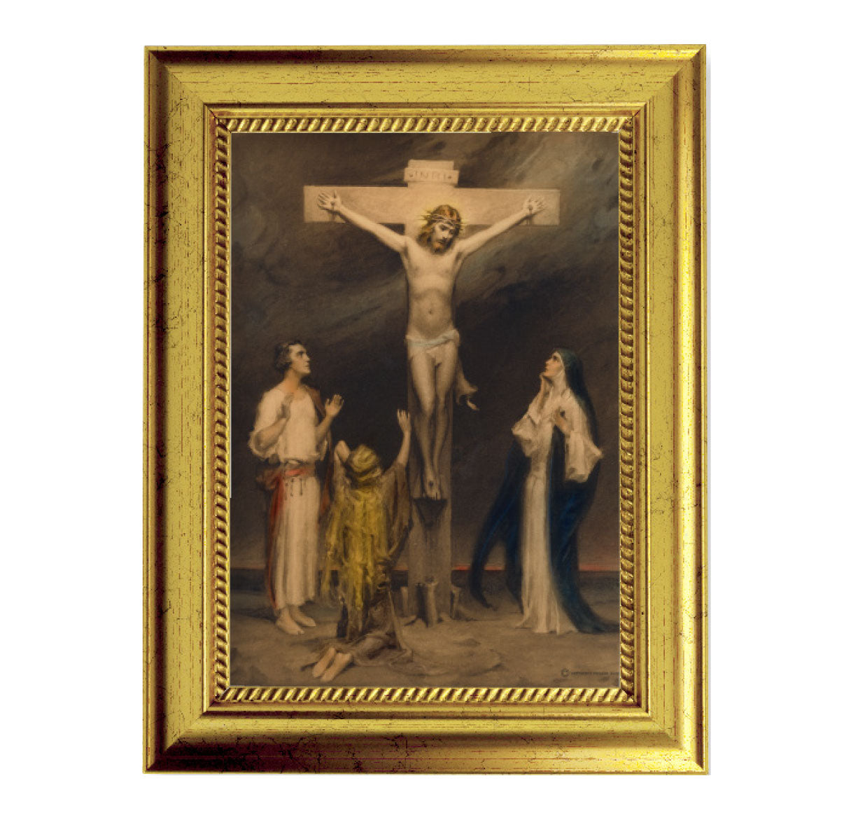 The Crucifixion of Christ Gold-Leaf Framed Art