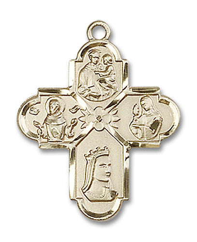 14kt Gold Franciscan 4-Way Medal