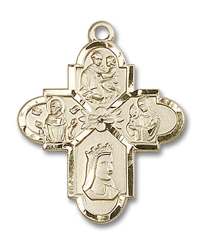 14kt Gold Franciscan 4-Way Medal