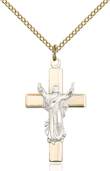 Two-Tone SS/GF Cross Pendant