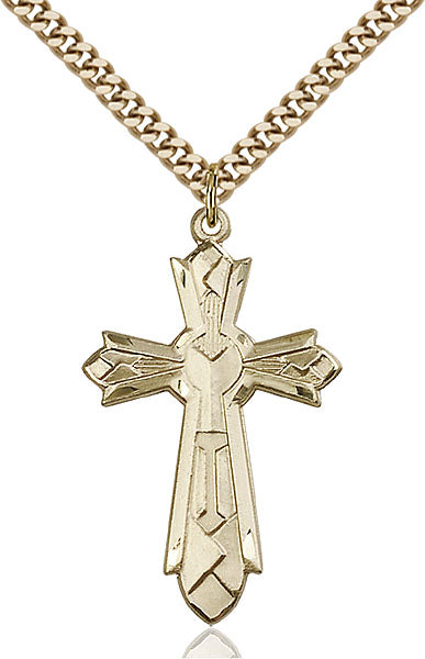 14kt Gold Filled Mosaic Cross Pendant