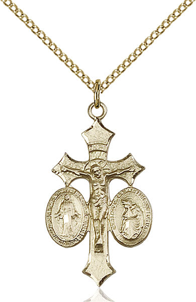 14kt Gold Filled Jesus, Mary, Our Lady of La Salette Pendant