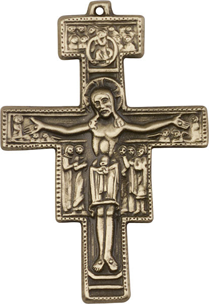 Antique Gold San Damiano Keychain