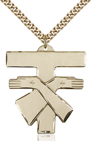 14kt Gold Filled Franciscan Cross Pendant