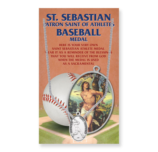 Saint Sebastian Men's Oval Baseball Medal