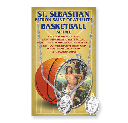 Saint Sebastian Men's Oval Basketball Medal