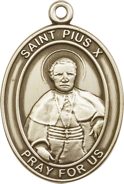 Antique Gold St. Pius X Keychain