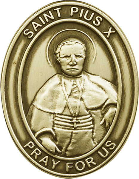 Antique Gold St. Pius X Visor Clip