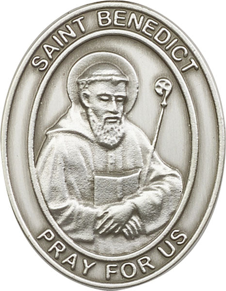 Antique Silver St. Benedict Visor Clip