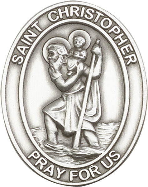 Antique Silver St. Christopher Visor Clip