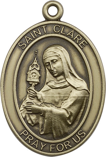 Antique Gold St. Clare Keychain