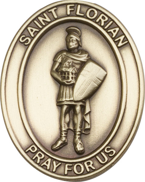 Antique Gold St. Florian Visor Clip