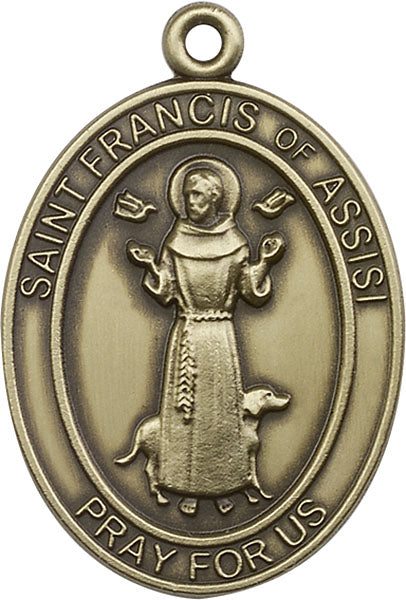 Antique Gold St. Francis of Assisi Keychain