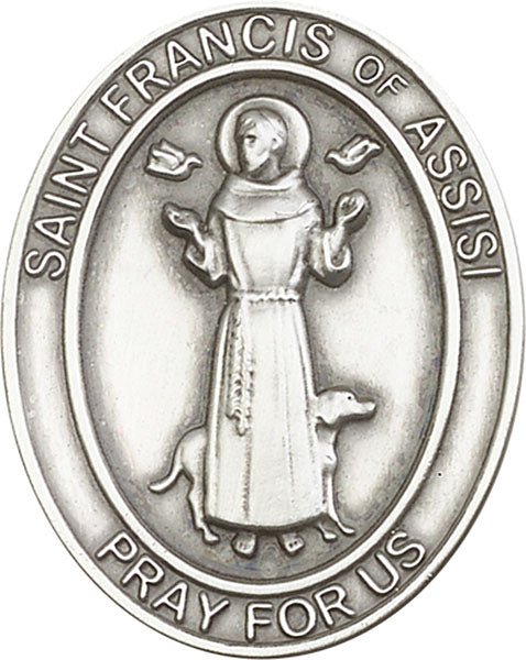 Antique Silver St. Francis of Assisi Visor Clip