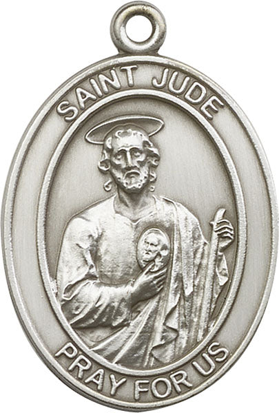 Antique Silver St. Jude Keychain