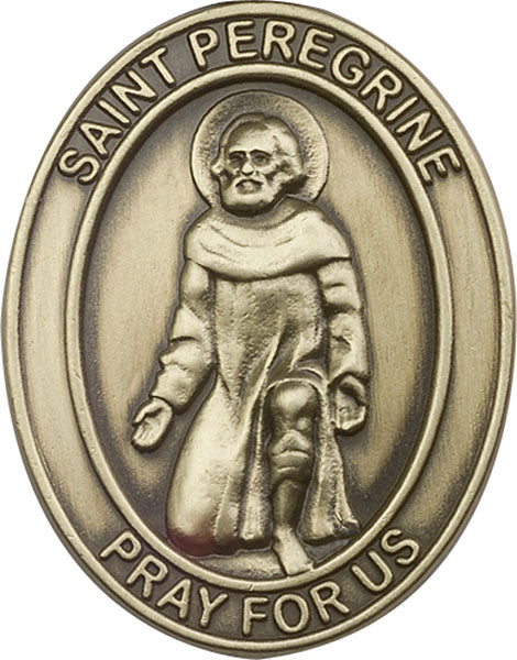 Antique Gold St. Peregrine Visor Clip