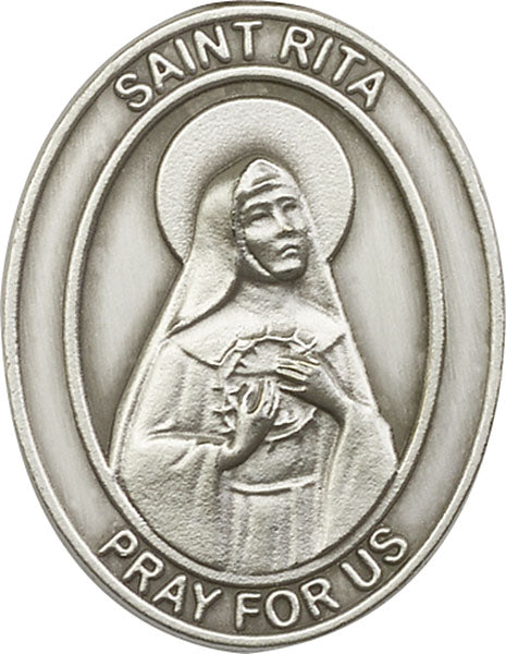 Antique Silver St. Rita of Cascia Visor Clip