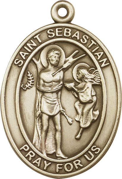 Antique Gold St. Sebastian Keychain