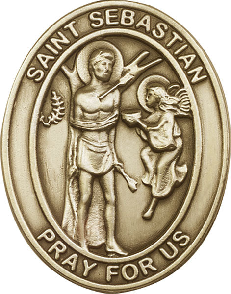 Antique Gold St. Sebastian Visor Clip
