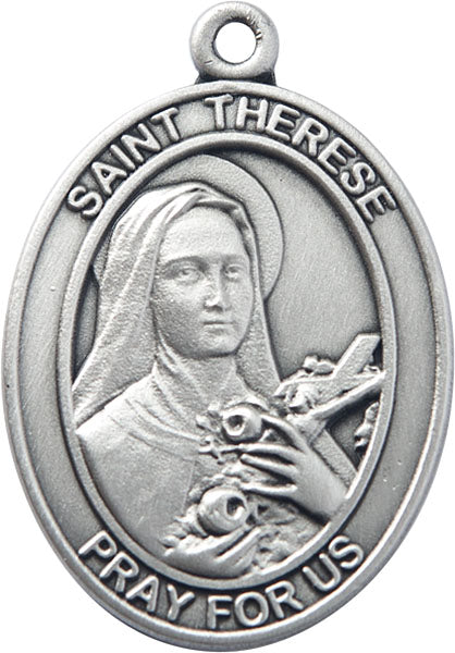 Silver Oxide St. Therese of Lisieux Keychain