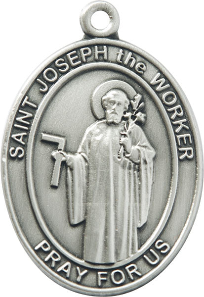 Silver Oxide St. Joseph the Worker Keychain