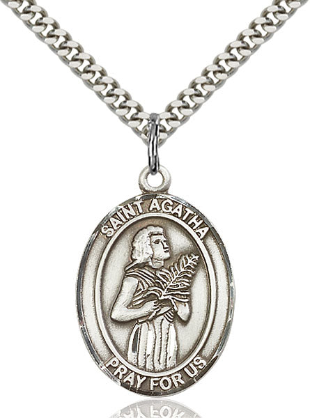 Sterling Silver Saint Agatha Pendant