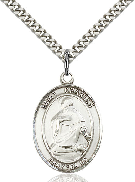 Sterling Silver Saint Charles Borromeo Pendant