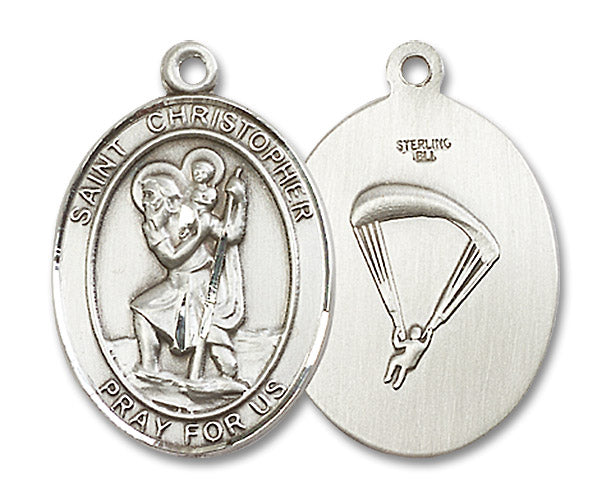 Sterling Silver Saint Christopher/Paratrooper Pendant
