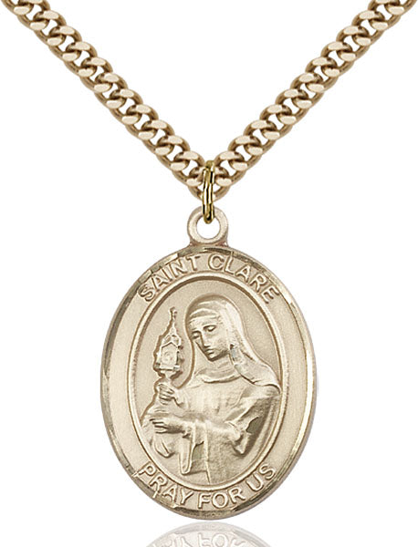 14kt Gold Filled Saint Clare of Assisi Pendant