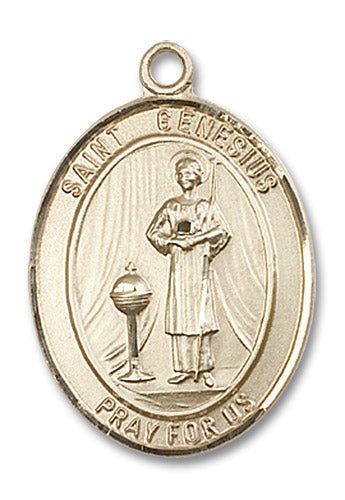 14kt Gold Saint Genesius of Rome Medal