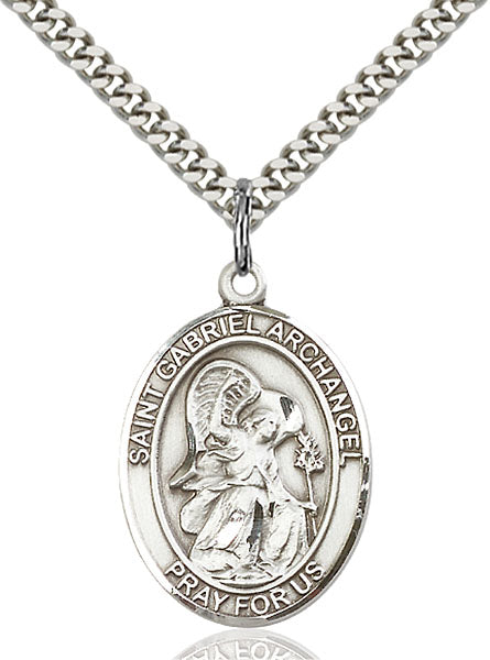 Sterling Silver Saint Gabriel the Archangel Pendant