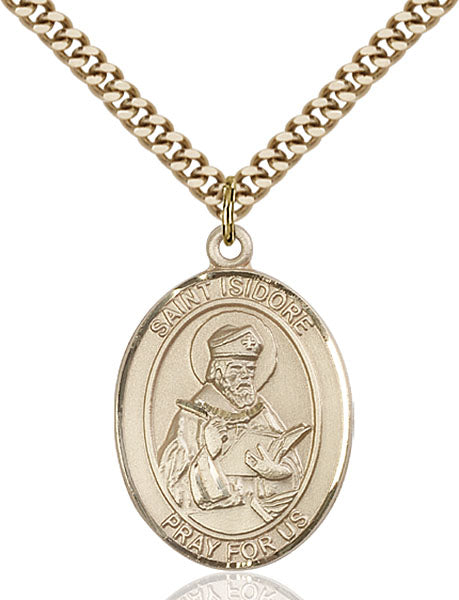 14kt Gold Filled Saint Isidore of Seville Pendant