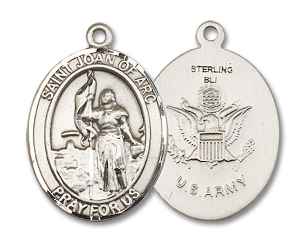 Sterling Silver Saint Joan of Arc / Army Pendant