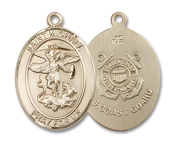 14kt Gold Saint Michael the Archangel Medal