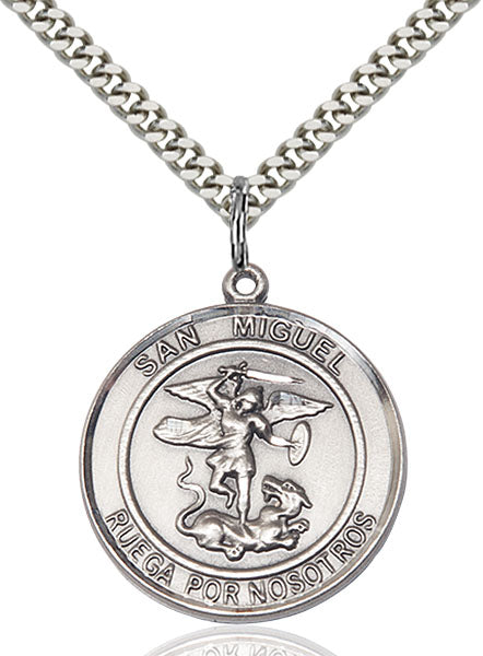 Sterling Silver San Miguel Arcangel Pendant