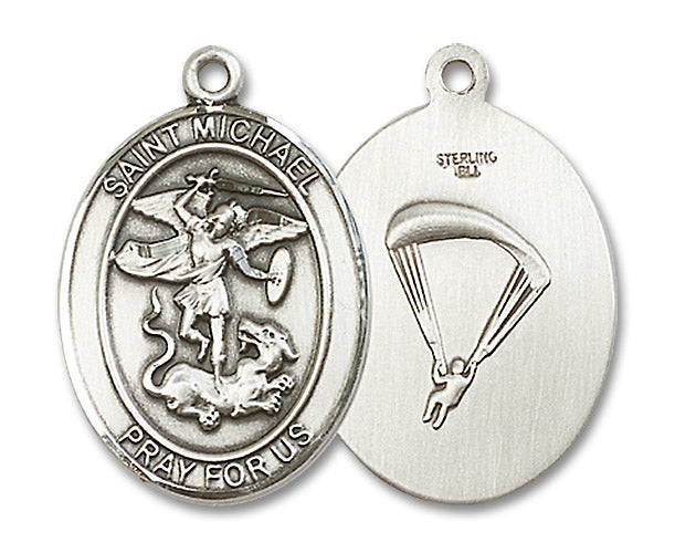 Sterling Silver Saint Michael / Paratrooper Pendant