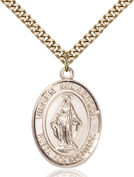 14kt Gold Filled Virgen Milagrosa Pendant